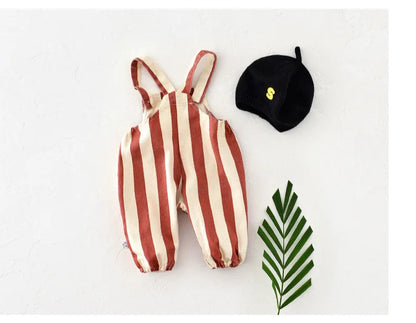 100% Cotton Striped Onesie with Teddy Bear