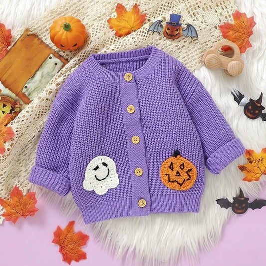 Baby Knitted Halloween Cardigan