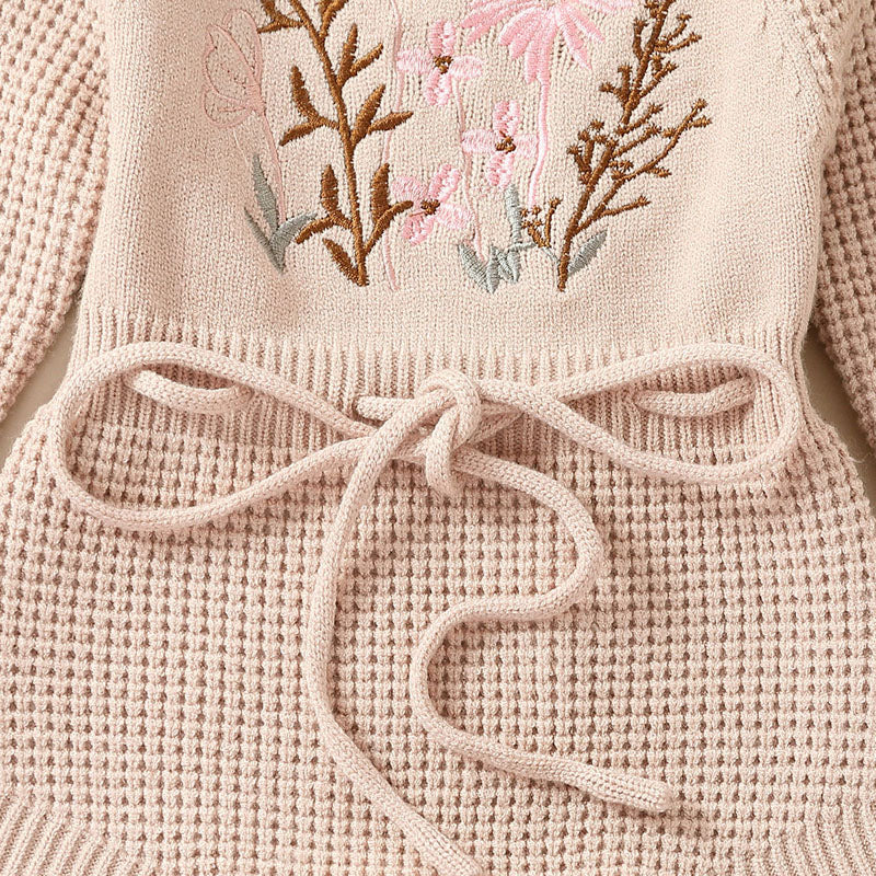 Soft Cotton Flower Embroidery Romper