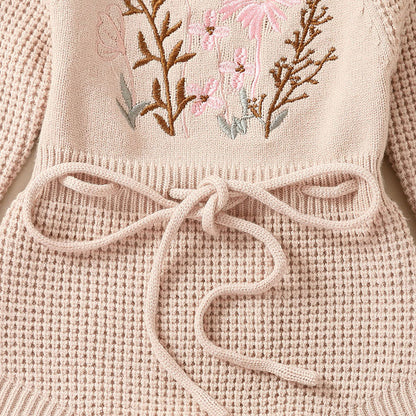 Soft Cotton Flower Embroidery Romper