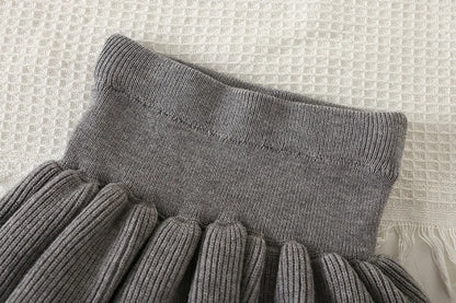 Bow Sweater And Pleated Skirt Set