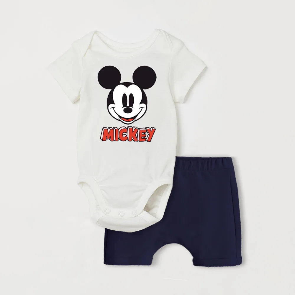 Short-Sleeve Cotton Romper & Matching Shorts