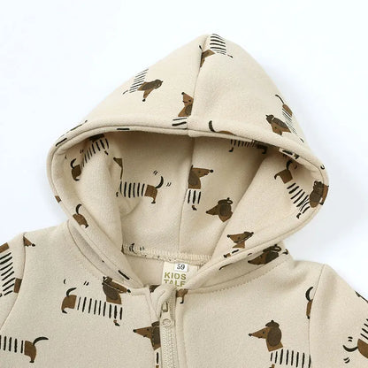 Soft Cotton Hooded Zipper Romper