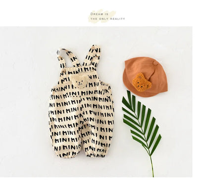100% Cotton Striped Onesie with Teddy Bear