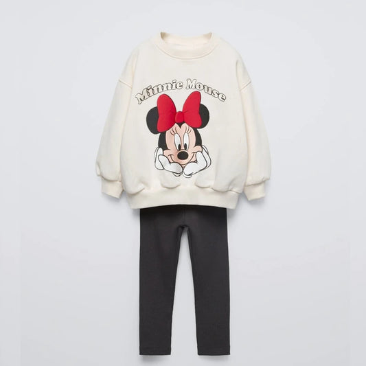 Cotton Cartoon Sweatshirt & Matching Pants Set