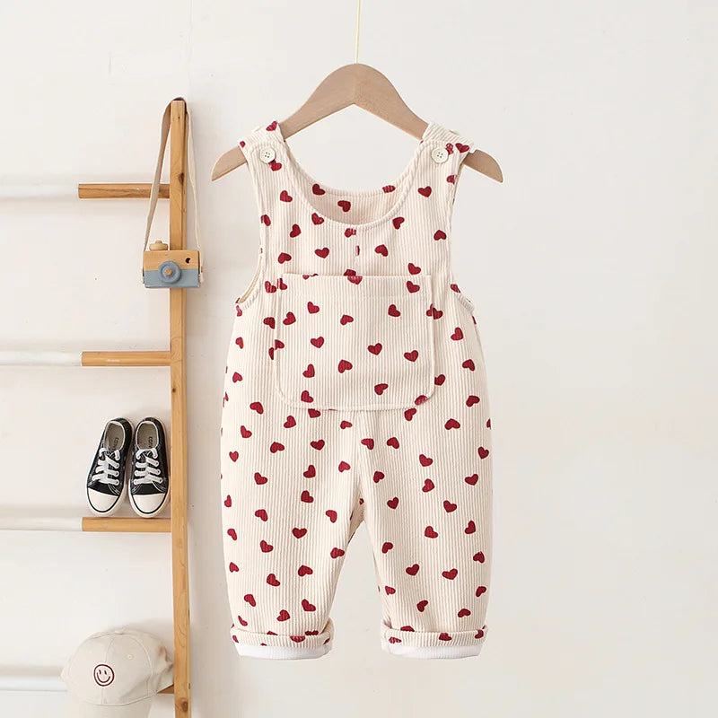 100% Cotton Overalls with Hearts