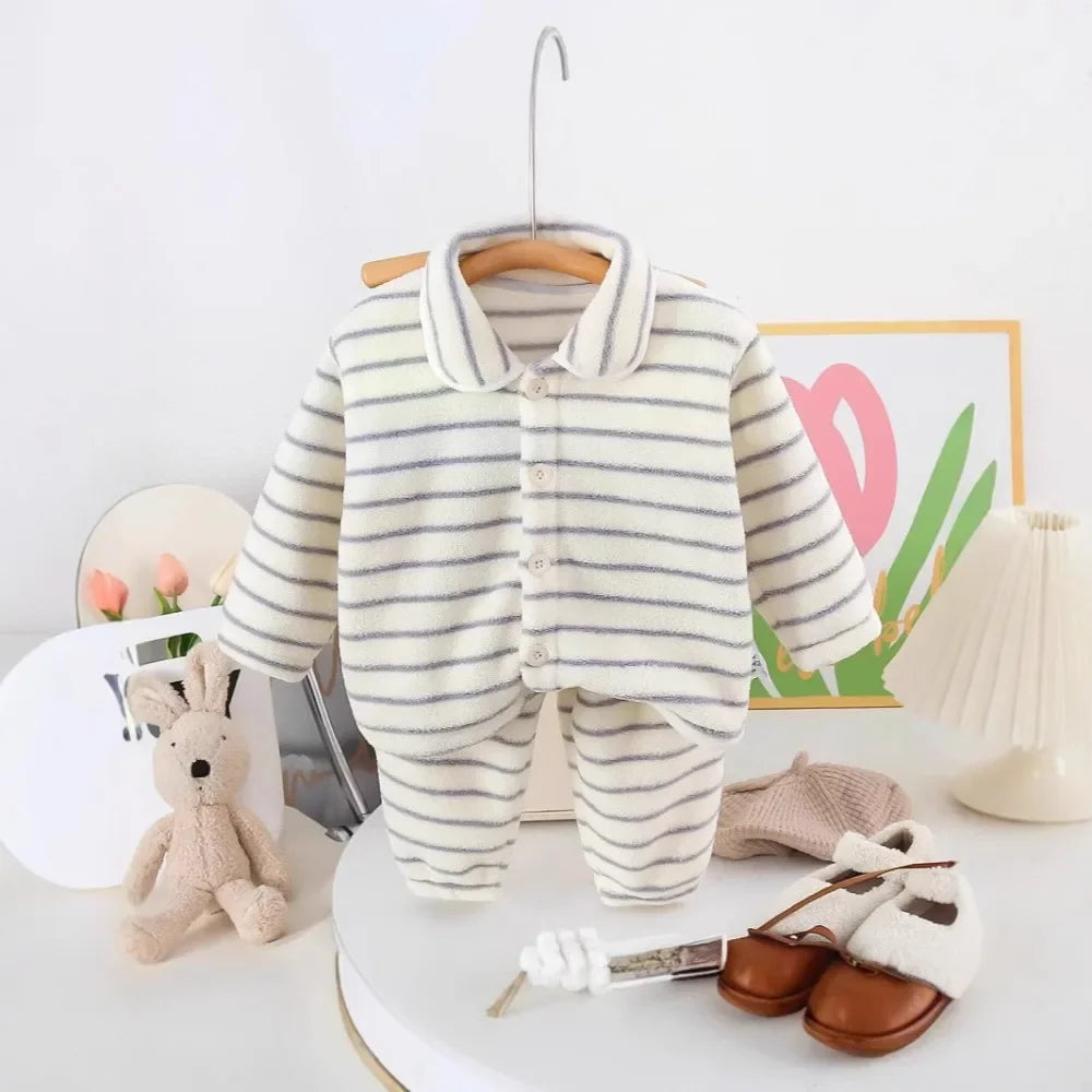 Pajama Suit with Thickened Coral Velvet Set