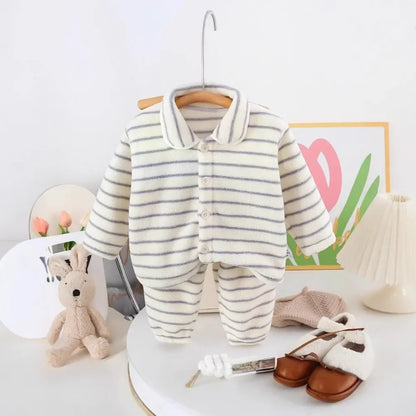 Pajama Suit with Thickened Coral Velvet Set