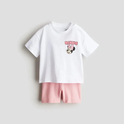 100% Cotton Summer Girls Clothes Set - T-Shirt & Shorts!