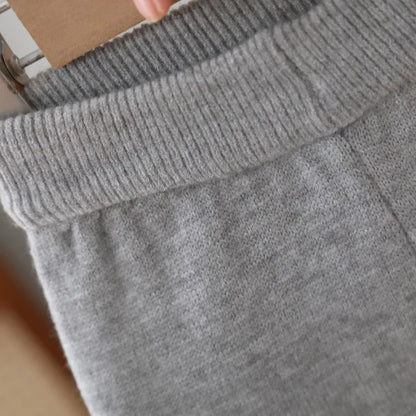 Knitted Polo Shirt And Straight Pants Set