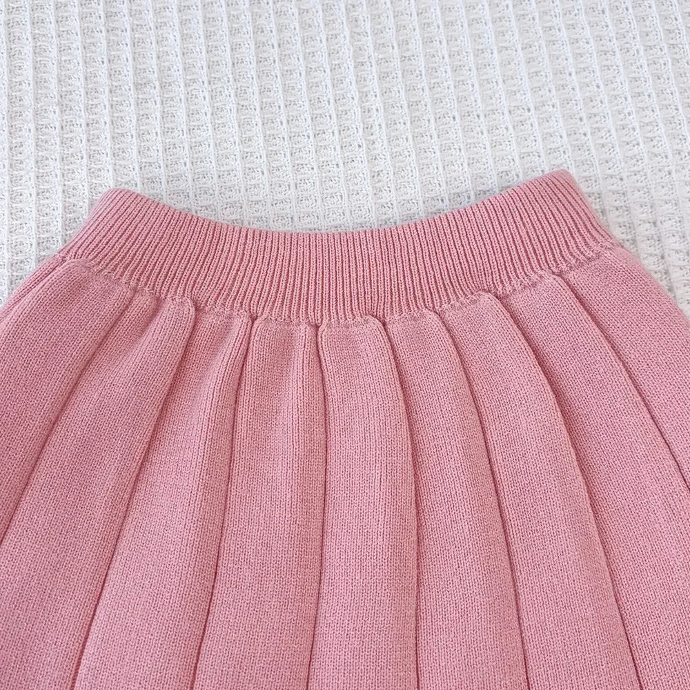 Love Top & Pleated Skirt Two-Piece Set