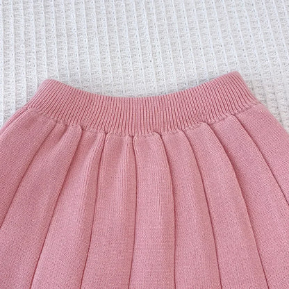 Love Top & Pleated Skirt Two-Piece Set