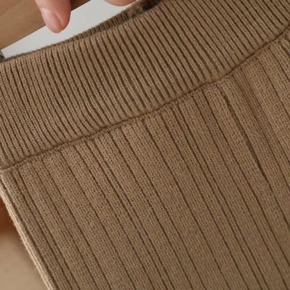 Knitted Sweater with Bow & Pants Set