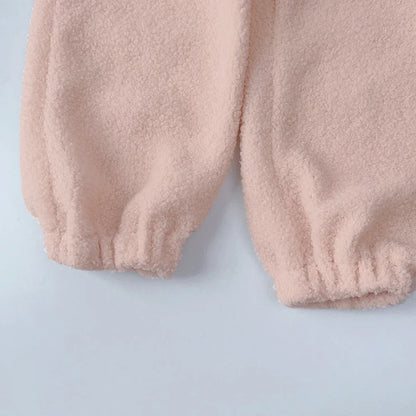 Thick Warm High Neck Top And Solid Color Pants Set