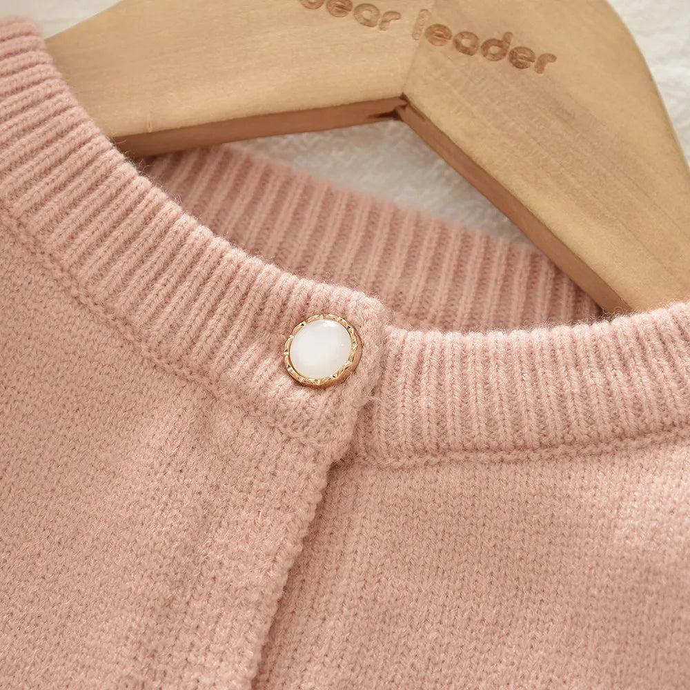 Knitted Sweater Cardigan & Skirt 2 Pcs Set