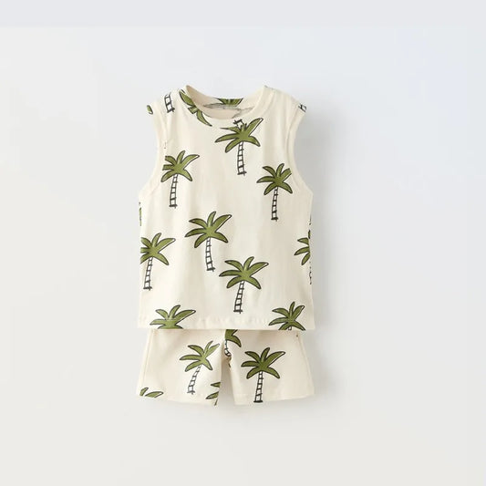 Sleeveless Top & Short 100% Cotton Set