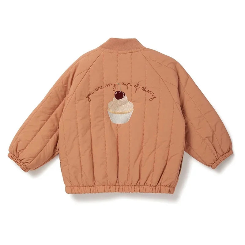 Warm Jacket From 100% Cotton With Soft Jersey Fabric