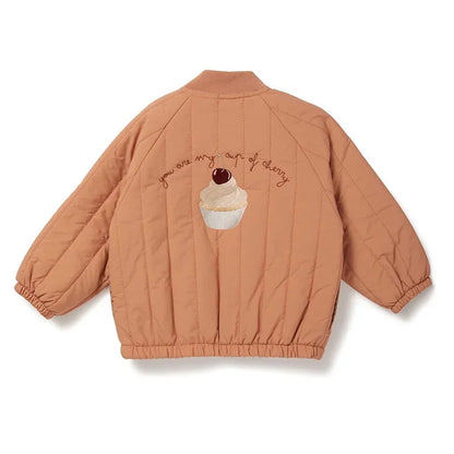 Warm Jacket From 100% Cotton With Soft Jersey Fabric