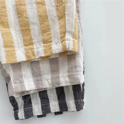 Vintage Linen Cotton Stripe Pants for Kids – Stylish & Comfortable!