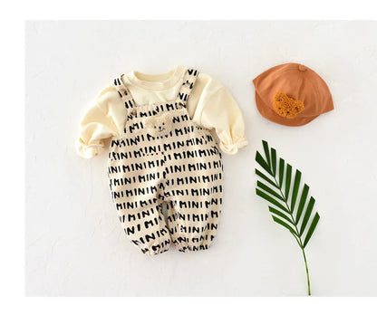 100% Cotton Striped Onesie with Teddy Bear