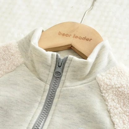 Wool Patchwork Sweatshirt & Pants Two Piece Set