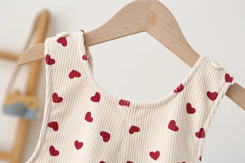 100% Cotton Overalls with Hearts