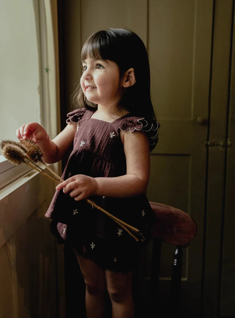 Organic Cotton Embroidery Girl Set