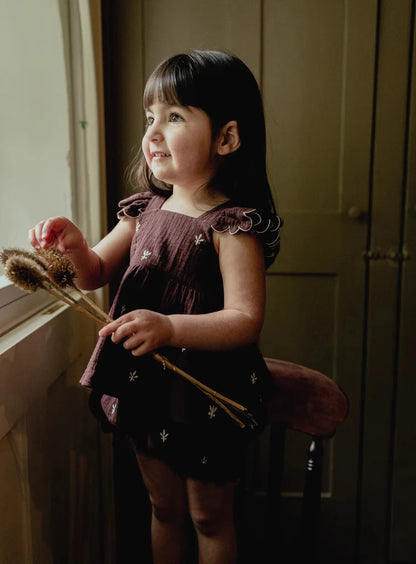 Organic Cotton Embroidery Girl Set