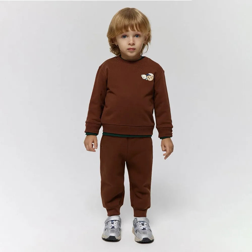Fleece Lined Bear Sweatshirt & Pants Set