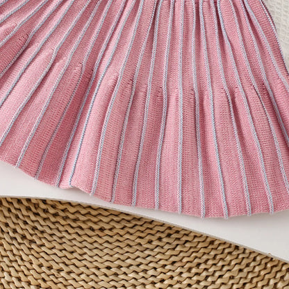 Sweet and Cute Knitted Sweater Top & Skirt Two-piece Set