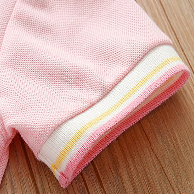 Party Baby Pink Rainbow Polo Dress