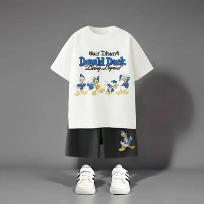 Premium 100% Cotton Donald Duck T-Shirt & Shorts Set