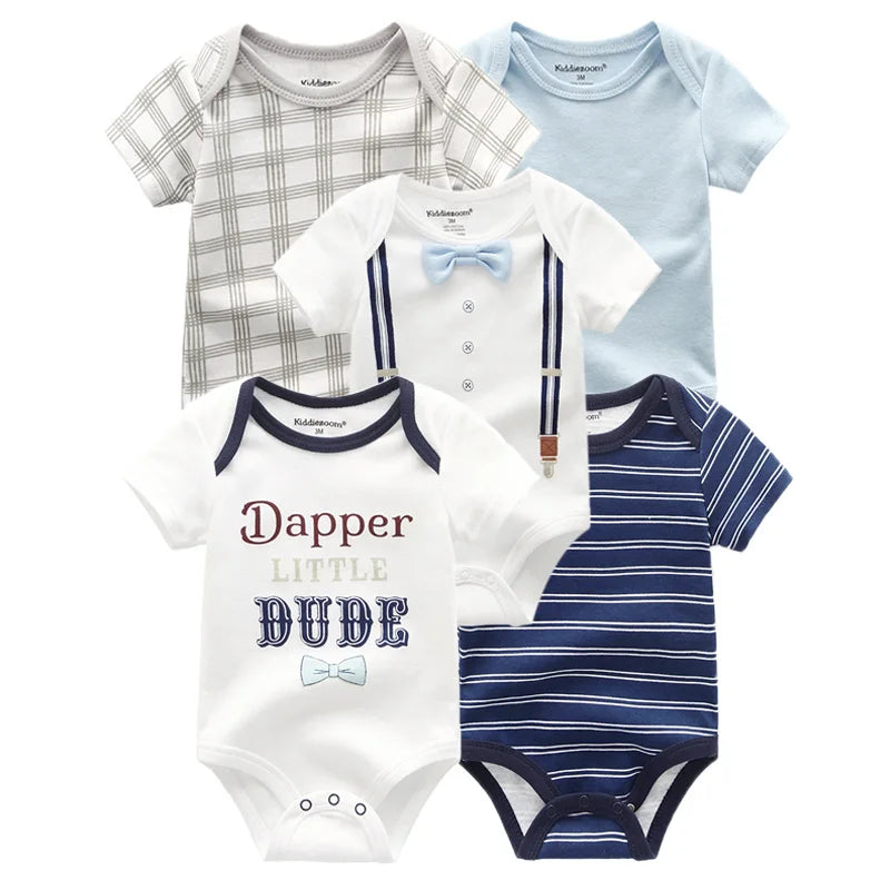 100% Cotton Cartoon Bodysuit Set (5pcs)