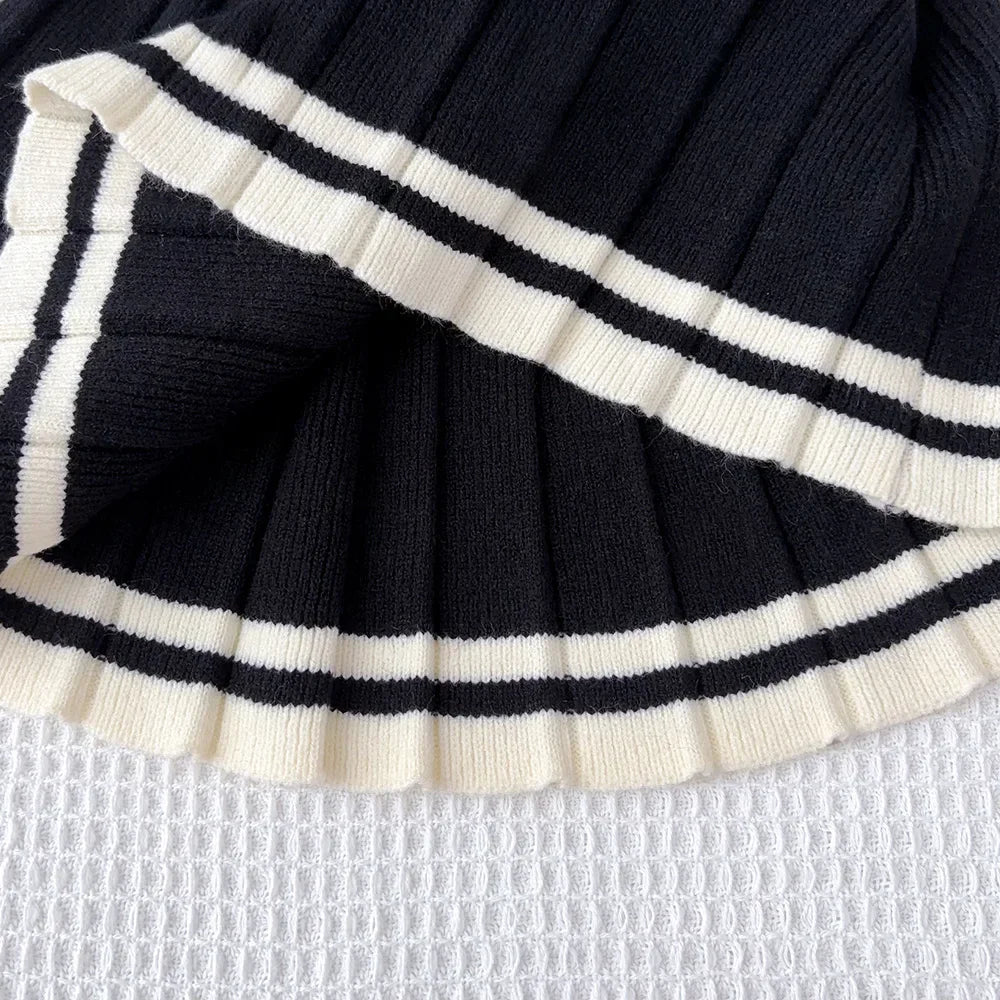 Love Sweater Top & Pleated Skirt 2-Piece Set