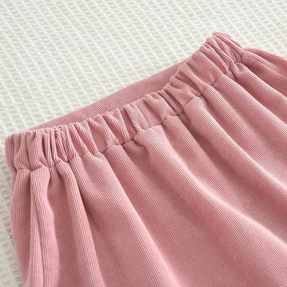 Sweet Lapel Embroidered Top & Bow Skirt Two-piece Set