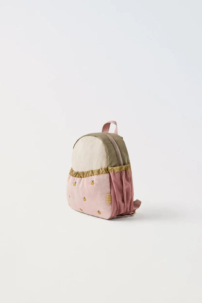 Little Apple Embroidery Backpack – Cute & Trendy for Kids!