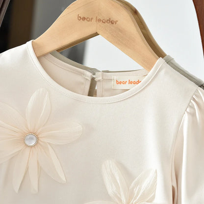 Flower Splicing Pleated Dress