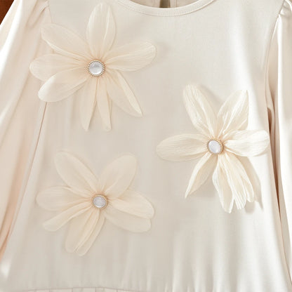 Flower Splicing Pleated Dress