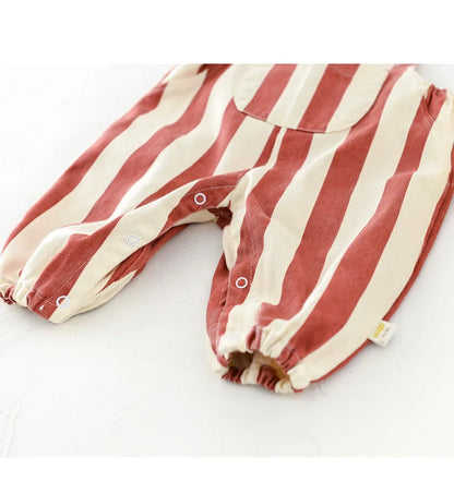 100% Cotton Striped Onesie with Teddy Bear