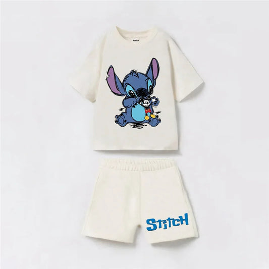 Stitch Pure Cotton T-Shirt and Shorts Set