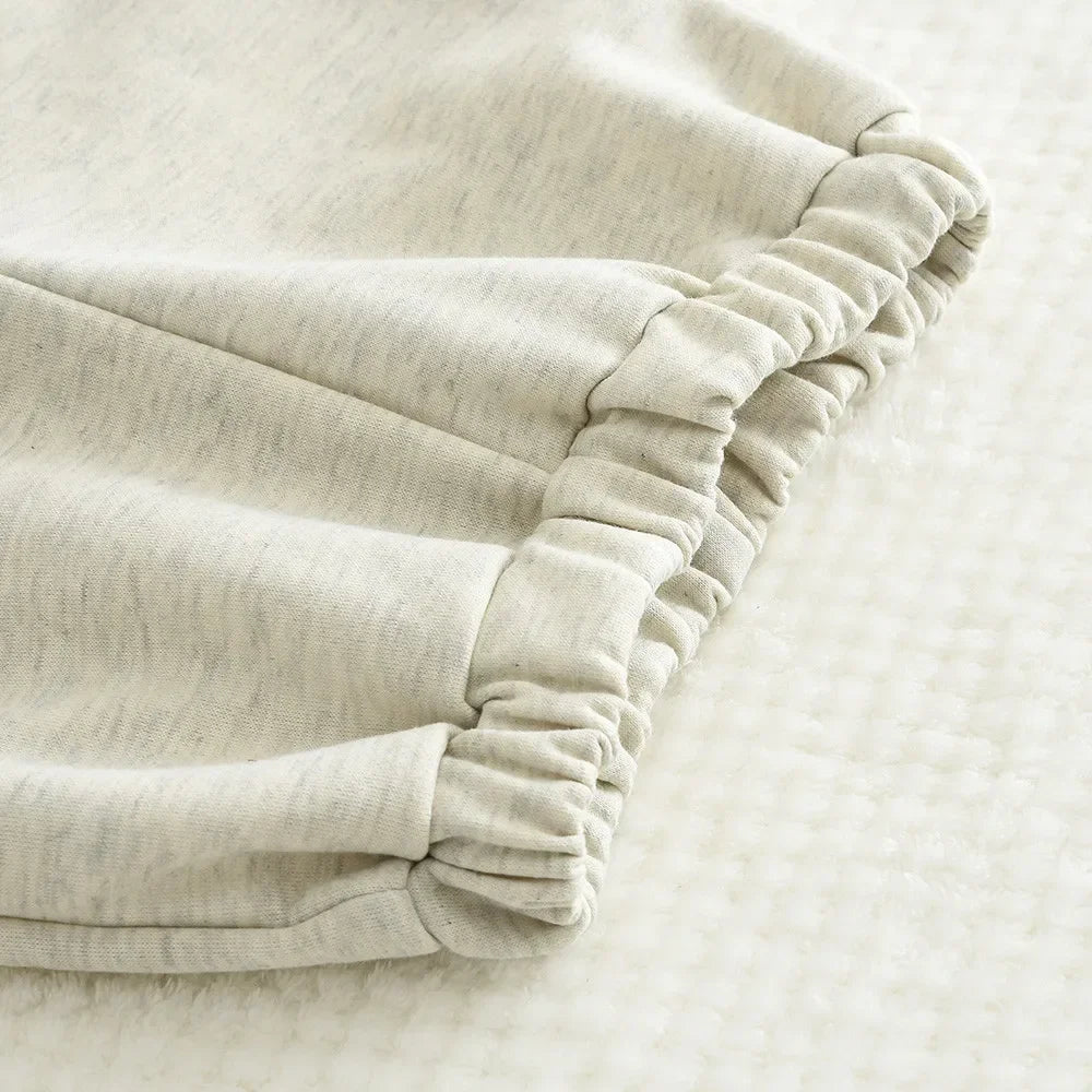 Wool Patchwork Sweatshirt & Pants Two Piece Set