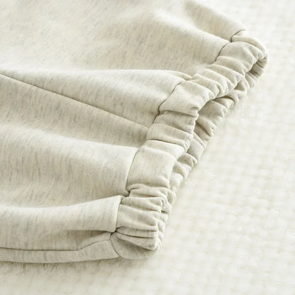 Wool Patchwork Sweatshirt & Pants Two Piece Set