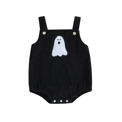 1st Halloween Baby Pumpkin Ghost Jumpsuit Corduroy Overalls