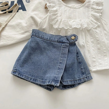 Denim Shorts-Skirt