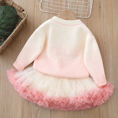 Frozen Knitted Cardigan and Tutu Skirt