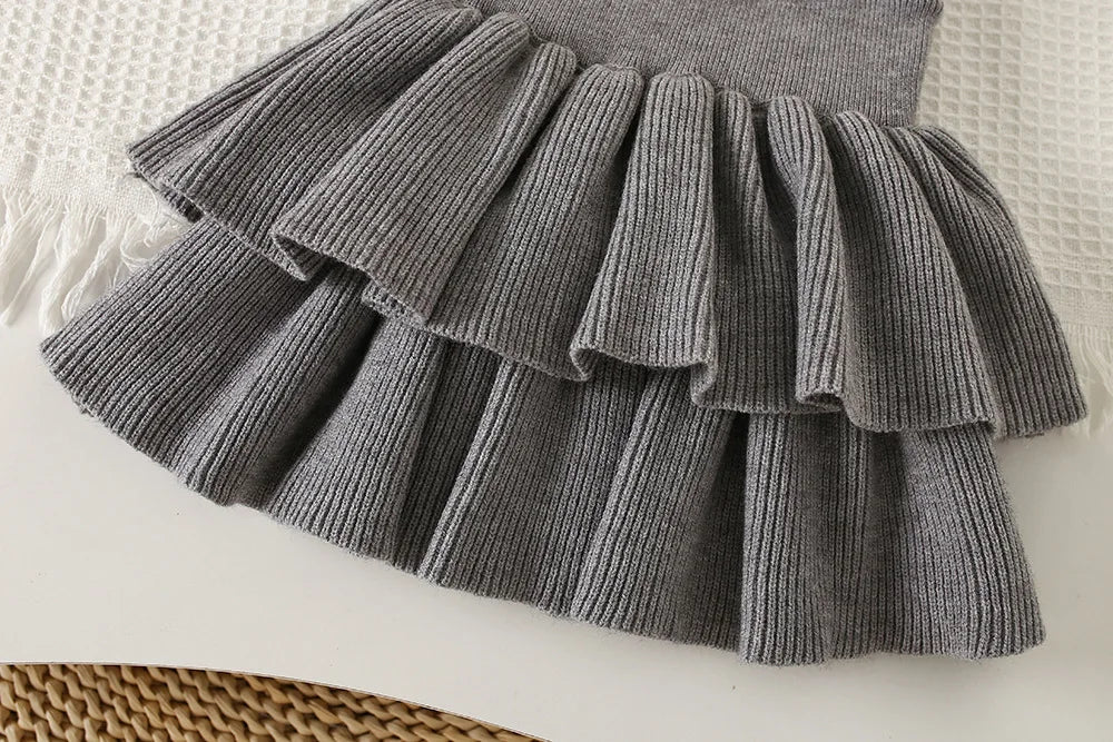 Bow Sweater And Pleated Skirt Set