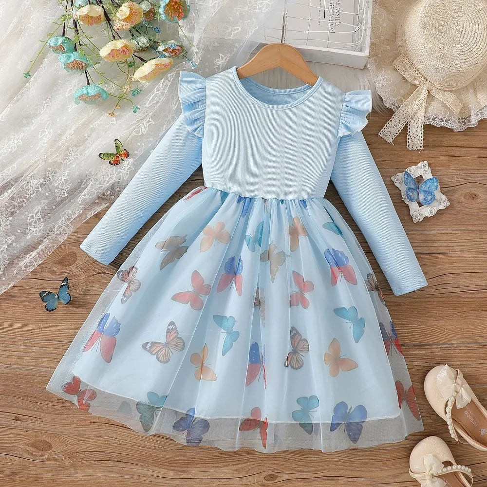 Butterfly Mesh Puffy Princess Dress