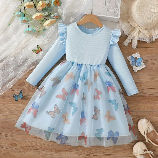 Butterfly Mesh Puffy Princess Dress