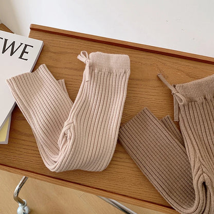 Knitted Trousers With Elastic Waist