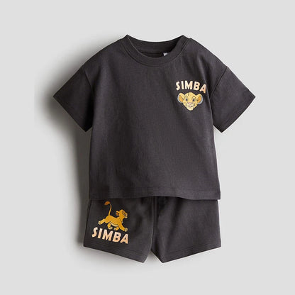 Simba Pattern Boys' Summer Tracksuit Set 2025